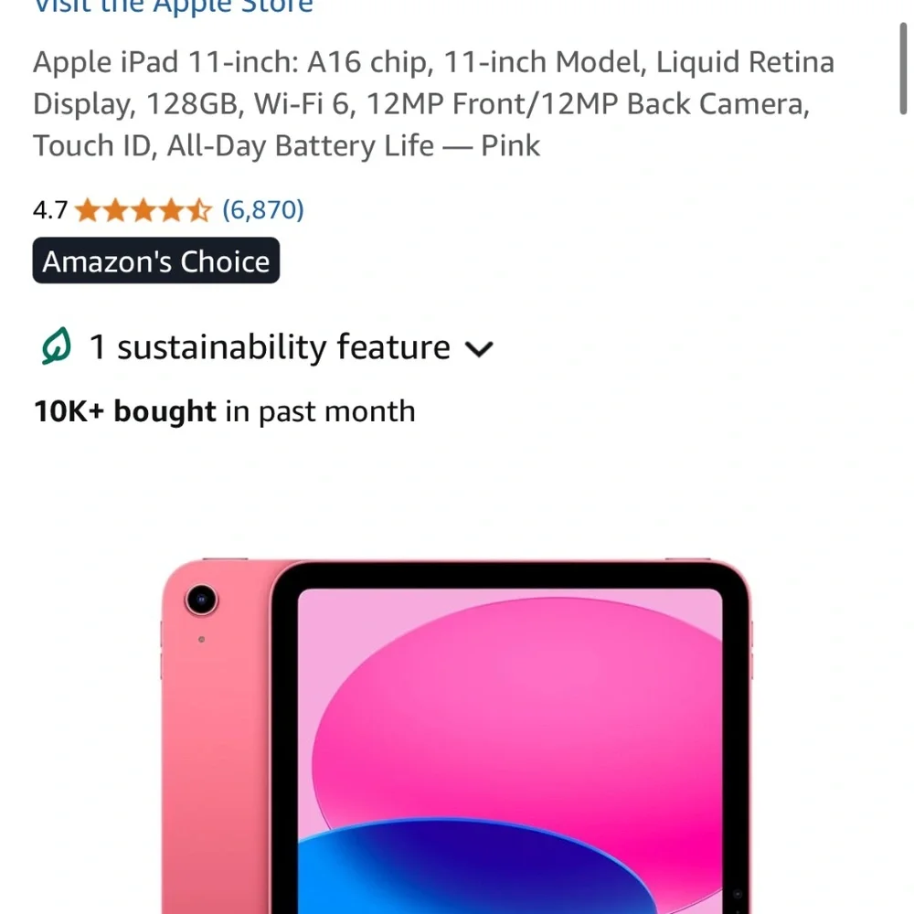 ipad Pink, 10 Gen . 128 GB